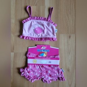 Wee Wave Bikini Top and shorts swim set infant/baby size small 13-18lbs 6 Months